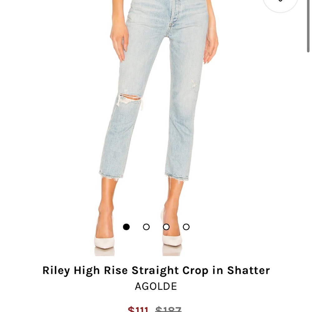 AGOLDE Riley High Rise Straight Crop in Shatter
